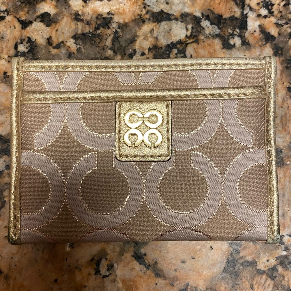 Authentic Coach gold card case